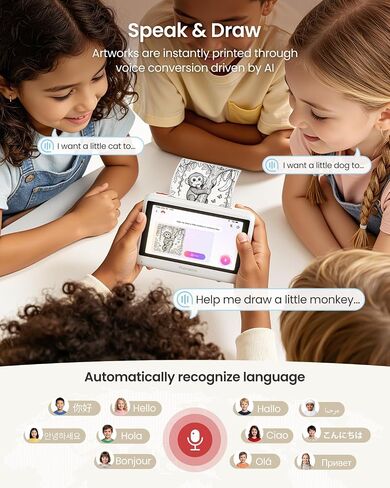 Phomemo P3M AI Printer, AI Mini Sticker Printer with 4 Smart Functions, Instant Print Tablet Studying Tools for DIY Fun, Mini Printers Sticker Maker, Tablet Sticker Maker Machine for Boys & Girls in Kuwait