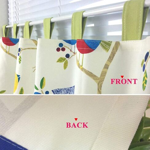 Short Curtains, Short Kitchen Curtain Valance for Children's Rooms Pastoral Tree Branch Tab Top Curtains, Small Windows Drapes(55" W x 35" L (Pack of 1)) in Kuwait
