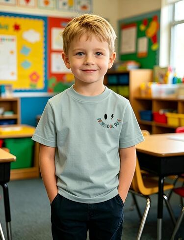 CM C&M WODRO Toddler Boy First Day of School Shirt Preschool Dude T-Shirt Kid Back to School Outfit Cute Summer Tee Tops 3-4T in Kuwait