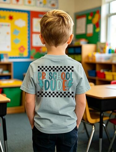 CM C&M WODRO Toddler Boy First Day of School Shirt Preschool Dude T-Shirt Kid Back to School Outfit Cute Summer Tee Tops 3-4T in Kuwait