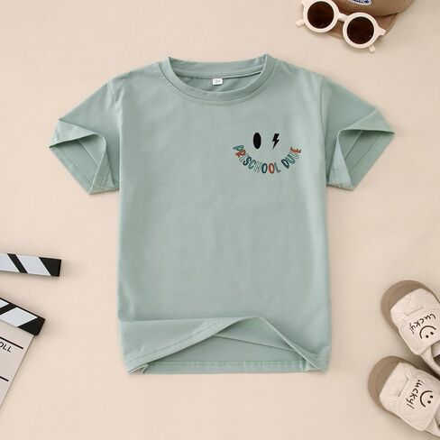 CM C&M WODRO Toddler Boy First Day of School Shirt Preschool Dude T-Shirt Kid Back to School Outfit Cute Summer Tee Tops 3-4T in Kuwait