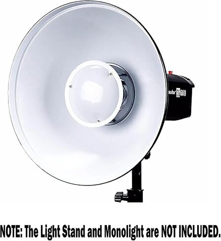 Godox 16.5inch/42cm White Beauty Dish, Bowens Mount Reflector w/Honeycomb and White Diffuser, Light Modifier for Bowens Mount Strobe Studio Flash Monolight for Godox SK400II, AD600Pro, AD600BM, MS300 in Kuwait