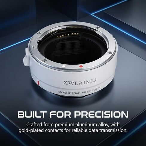 EF-EOS R AF Adapter for Canon EF/EF-S to EOS-R Cameras | Auto Focus, full electronic link, IS & EXIF support, CNC aluminum mount, zero image loss, fits Canon EOS R series,White in Kuwait