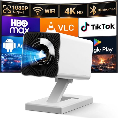【Built-in APPS】Mini Projector With Wifi And Bluetooth, 1080P 4K Support Portable Projector, Movie Projector for Bedroom, Compatible with Smartphones/TV Stick/iPad/PS5/Laptop/HDMI/USB in Kuwait