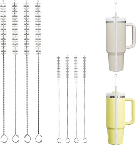 Straw Brush Cleaner for Baby Bottles,Stanley Straw Cleaner Brush 8 inch for 20oz Stanley Mugs, Straw Cleaner Brush Extra Long 12-inch,Straw Cleaner with 304 Stainless Steel Wire(8 Pack). in Kuwait