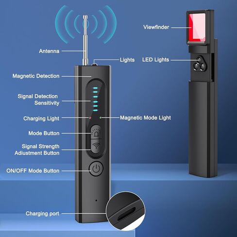 Hidden Camera Detector, 2026 AI Upgraded Spy Camera Finder | 5 Sensitivity Levels 4 Detection Modes, 25H Working Time, Signal Scanner Device Finder for Hotel Car Office Home Travel in Kuwait