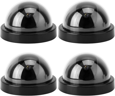 Haofy Hemisphere Dummy Dome Camera with Flashing Led Light, Fake Camera for Residential Areas, 4pcs (Black) in Kuwait
