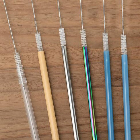 100Pcs Extra Long Straw Cleaner Brush Bulk - 8" x 3/8" (10mm) Resuable Drinking Pipe Cleaners, Stainless Cleaning Brush Set for Tumbler Sippy Cup Bottle Tube Tea Pot Spout in Kuwait