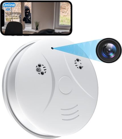 HD 1080P Camera Smoke Detector WiFi Camera Wireless Small Nanny Cam with Motion Detection, Surveillance Indoor Camera for Home Security (no Smoke Detector Function) in Kuwait