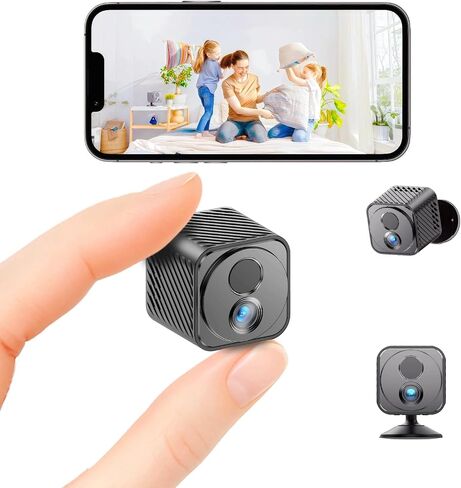 Mini Camera Wireless 4K WiFi Security Camera, Battery Powered PIR Alerts | 150° wide view for home, pet and office monitoring, 1200mAh rechargeable battery with up to 30-day standby and app control in Kuwait