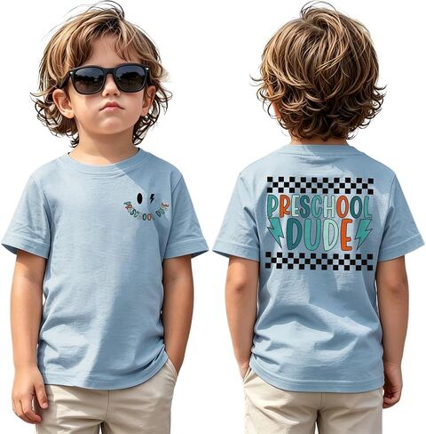 CM C&M WODRO Toddler Boy First Day of School Shirt Preschool Dude T-Shirt Kid Back to School Outfit Cute Summer Tee Tops 3-4T in Kuwait