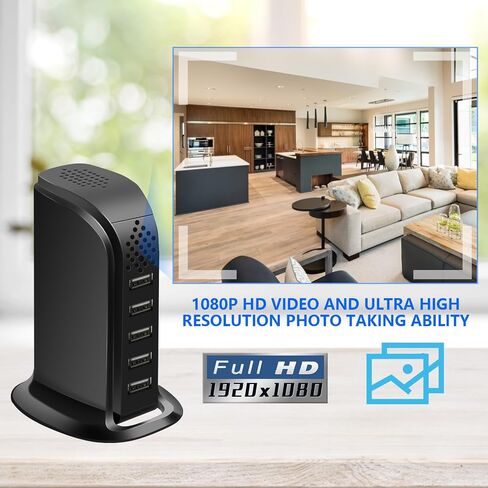 WIFI USB Charger Hidden Spy Security Camera, Indoor Nanny Cam with Video | 1080p mini home camera，Motion Detection, Loop Recording, App Control, Wireless Surveillance cameras for Home/Pet/Office in Kuwait
