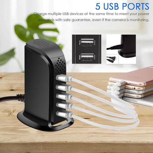 WIFI USB Charger Hidden Spy Security Camera, Indoor Nanny Cam with Video | 1080p mini home camera，Motion Detection, Loop Recording, App Control, Wireless Surveillance cameras for Home/Pet/Office in Kuwait