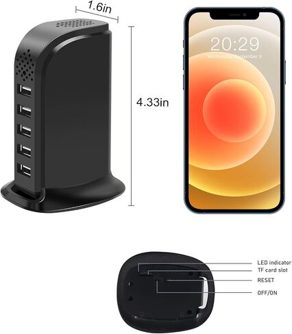 WIFI USB Charger Hidden Spy Security Camera, Indoor Nanny Cam with Video | 1080p mini home camera，Motion Detection, Loop Recording, App Control, Wireless Surveillance cameras for Home/Pet/Office in Kuwait