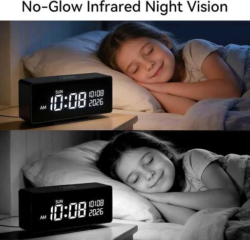 Clock Camera, 1080P Full HD, Security Camera, with Night Vision, Bluetooth Connection，AI Motion Detection Alarm, Local & Cloud Storage, Nanny Camera for Indoor Home Security in Kuwait