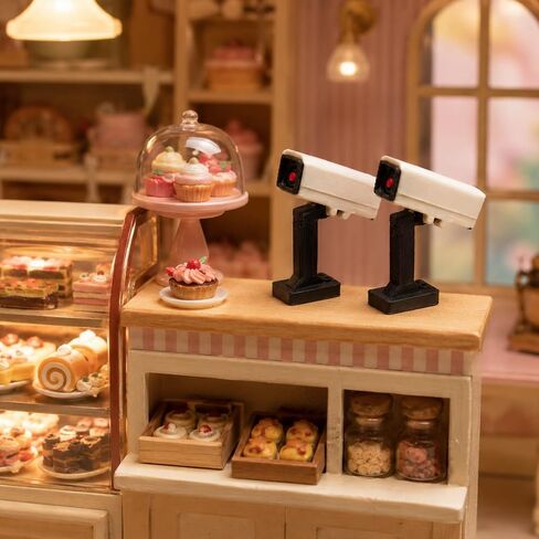 LUOZZY 10pcs 1:12 Scale Miniature Security Camera Model Dollhouse Mini Simulation Plastic Monitor for Doll House Office Bank Street Scenery DIY Micro Landscape Toys in Kuwait