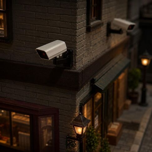 LUOZZY 10pcs 1:12 Scale Miniature Security Camera Model Dollhouse Mini Simulation Plastic Monitor for Doll House Office Bank Street Scenery DIY Micro Landscape Toys in Kuwait