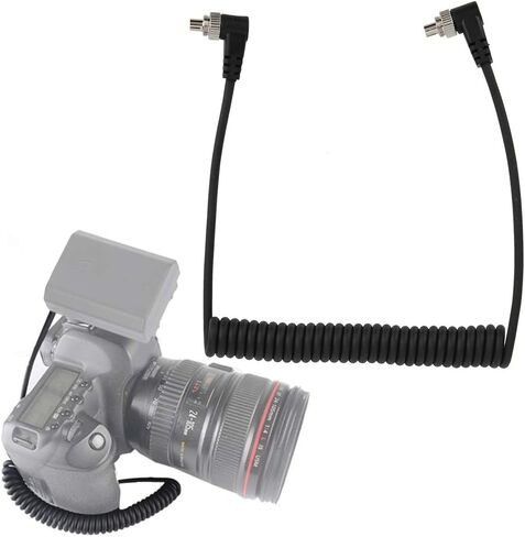 Greensen 100cm PC Sync Cable Male-to-Male for DSLR Cameras and Flashes with Screw Lock Port in Kuwait