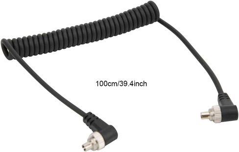 Greensen 100cm PC Sync Cable Male-to-Male for DSLR Cameras and Flashes with Screw Lock Port in Kuwait