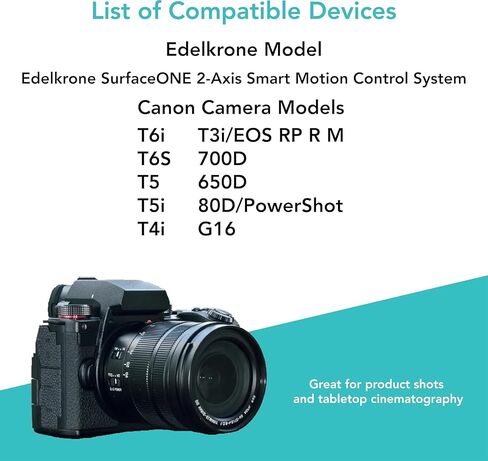 Foto&Tech 2.5mm-C1 Remote Control Shutter Release Cable Compatible with Edelkrone SurfaceONE 2-Axis Smart Motion Control System&Canon EOS R6 Mark III in Kuwait