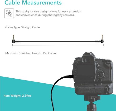 Foto&Tech 2.5mm-C1 Remote Control Shutter Release Cable Cnon EOS R6 Mark III (15 ft Cable) in Kuwait