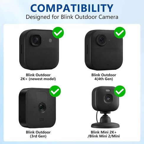 Adjustable Camera Mount for Blink Outdoor 2K+ and Blink Outdoor 4(4th Gen) / (3rd Gen) / Mini 2, Secure Wall Mount with Tight Strap for Flexible Wall, Tree, Pole Security Installation, Black in Kuwait