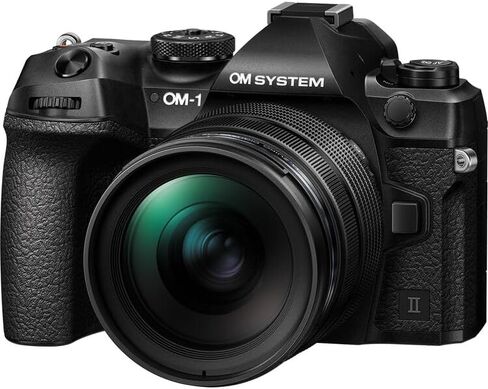 OM SYSTEM OM-1 Mark II Mirrorless Camera with 12-40mm f/2.8 PRO Lens Bundle | 20MP Stacked BSI Sensor, 5-Axis IBIS, 120fps Burst & 4K Video | for Travel & Wildlife (V210041BU000) + 64GB Card + Bag in Kuwait