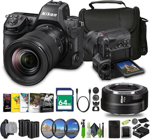 Nikon Z8 Mirrorless Camera with 24-120mm f/4 Lens + EN-EL15C Battery + 64GB Memory Card+ Photo Editing Software + Lens Cap + Nikon FTZ II Mount Adapter + More in Kuwait