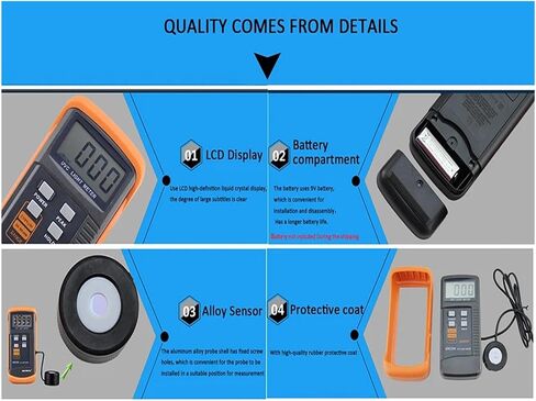 UV Meter, 248nm-262nm Short Wave UVC Light Meter Digital UV Tester Radiation Intensity Detector in Kuwait