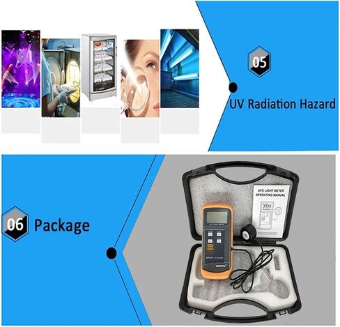 UV Meter, 248nm-262nm Short Wave UVC Light Meter Digital UV Tester Radiation Intensity Detector in Kuwait