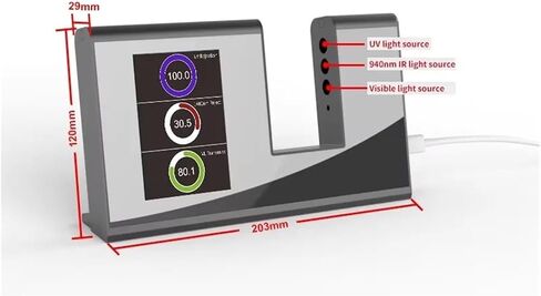 UV Meter, 940nm 1400nm Infrared Light Transmittance Meter Glass Film Tester for Transparent Materials Test Instruments YT1020 in Kuwait