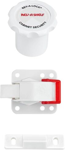 Rev-A-Shelf Rev-A-Lock Magnetic Child-Safe Cabinet Security System Set to Baby Proof Cabinet Drawers and Doors, 5 Locks and 2 Keys, RAL-101-1 in Kuwait