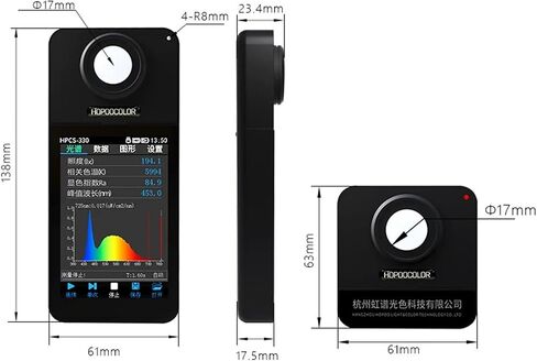 UV Meter, HPCS-330P Plant Photosynthetic Photon Flux Density Meter Color Temperature Illuminance Meter PPFD Tester in Kuwait
