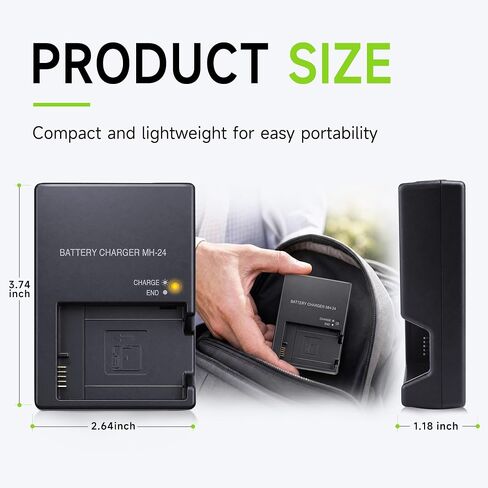 MH-24 Battery Charger Replacement for Nikon D5600, D3500, D5300, D3400, Smart Camera Quick Charger for EN-EL14 EN-EL14a, Fits D5500, D3300, D3200, D3100, D5200, D5100,Df, Coolpix P7800 in Kuwait