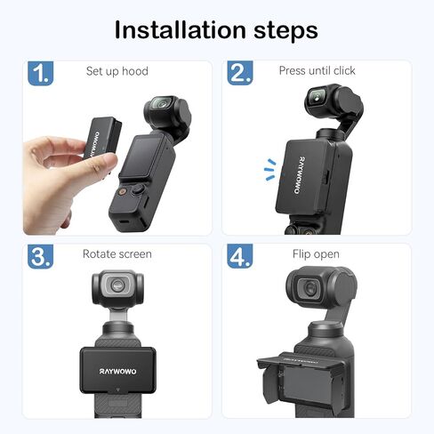 Screen Sun Hood for DJI Osmo Pocket 3 Accessories, Snap-on Foldable Anti-Glare Sun Shade, 15g Lightweight Display Visor for Outdoor Vlogging & Travel Recording in Kuwait