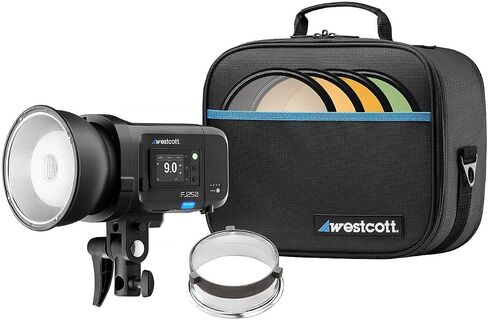 Westcott FJ250 250ws Touchscreen Strobe with Fj Pro Battery and (2 Items) | OLED Touchscreen, Bowens Mount, Includes 8' Heavy-Duty Air-Cushioned Stand in Kuwait