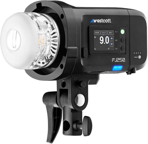 Westcott FJ250 250ws Touchscreen Strobe with Fj Pro Battery and (2 Items) | OLED Touchscreen, Bowens Mount, Includes 8' Heavy-Duty Air-Cushioned Stand in Kuwait