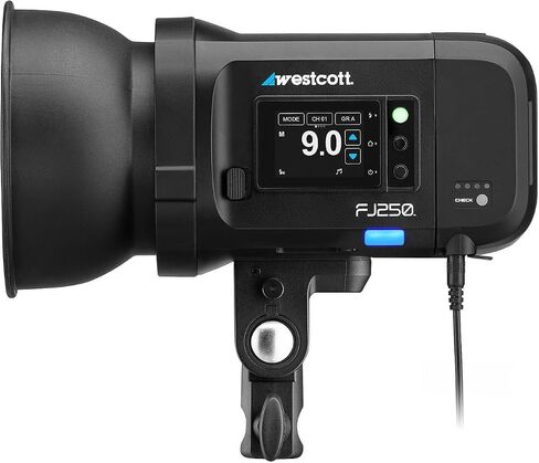 Westcott FJ250 250ws Touchscreen Strobe with Fj Pro Battery and (2 Items) | OLED Touchscreen, Bowens Mount, Includes 8' Heavy-Duty Air-Cushioned Stand in Kuwait