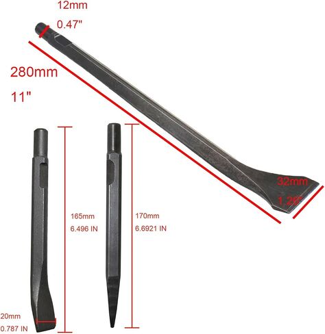 Pneumatic Chipper Hammer With Extended Chisel Concrete Demolition | Air Flux Straight Shovel Chisel Set ,For Rust Removal ,Demolition ,Auto Body Work ,Weld Slag ,Removal Masonry ,Surface Prep in Kuwait