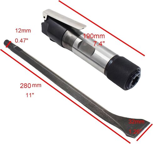 Pneumatic Chipper Hammer With Extended Chisel Concrete Demolition | Air Flux Straight Shovel Chisel Set ,For Rust Removal ,Demolition ,Auto Body Work ,Weld Slag ,Removal Masonry ,Surface Prep in Kuwait