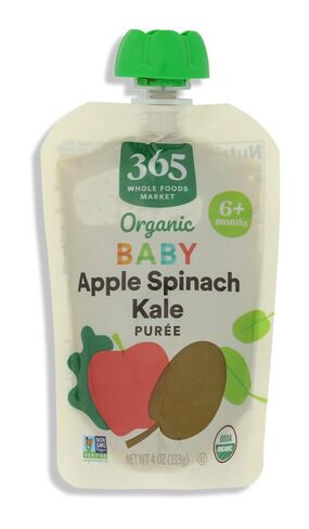 365 by Whole Foods Market Organic Apple Spinach Kale Baby Food Sgl, 4 OZ in Kuwait