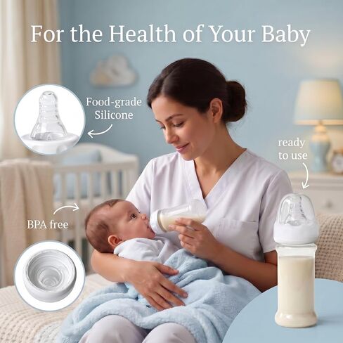 6PCS Slow Flow Nipples, 6ml/min, Reusable, Anti-Colic&Vented Nipples | For 0-3m baby, Compatible with Similac/Enfamil Ready to Feed & Standard Bottles, including Storage Box & 2 Nipple Brushes in Kuwait