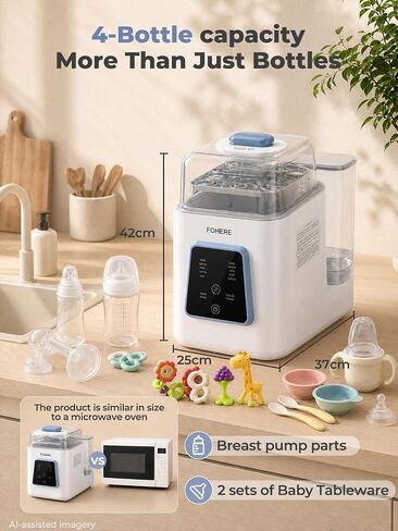 Baby Bottle Washer Pro, All-in-One Bottle Washer and Sterilizer and Dryer, Breast Pump Washer for Breast Pump Parts, Nipples, Newborn Essentials | 168H Fresh Air Storage, 29 Spray Jets, 19 min Rapid Wash, Dual Water Supply, No More Hand Washing in Kuwait