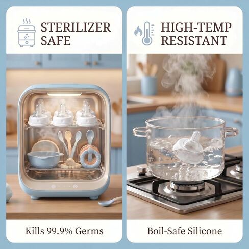 6PCS Slow Flow Nipples, 6ml/min, Reusable, Anti-Colic&Vented Nipples | For 0-3m baby, Compatible with Similac/Enfamil Ready to Feed & Standard Bottles, including Storage Box & 2 Nipple Brushes in Kuwait