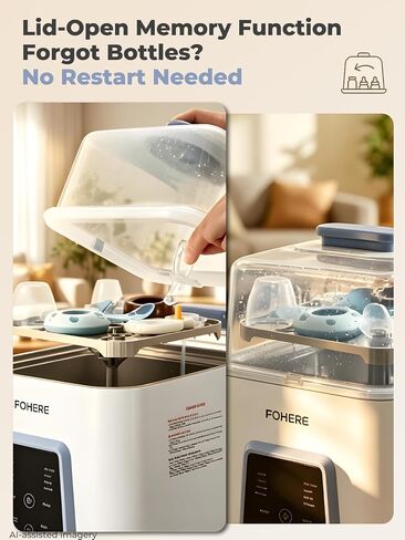 Baby Bottle Washer Pro, All-in-One Bottle Washer and Sterilizer and Dryer, Breast Pump Washer for Breast Pump Parts, Nipples, Newborn Essentials | 168H Fresh Air Storage, 29 Spray Jets, 19 min Rapid Wash, Dual Water Supply, No More Hand Washing in Kuwait