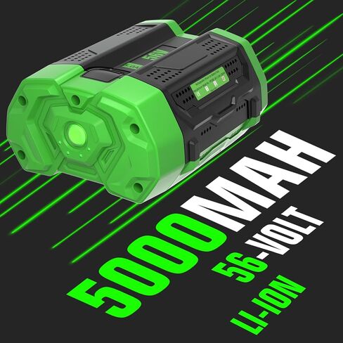 2 Pack 5000mAh Replacement for EGO 56V Battery Compatible with EGO Battery | Power+ Tools BA2800 BA4200 BA4200T CS1604 CS1804 CS1403 HT2400 LB6504 LB5804 LB6500 LB4800 PH1400 Tools(Green) in Saudi Arabia