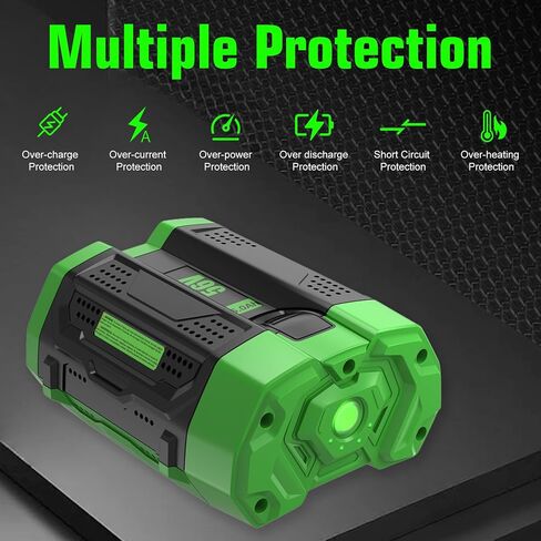 2 Pack 5000mAh Replacement for EGO 56V Battery Compatible with EGO Battery | Power+ Tools BA2800 BA4200 BA4200T CS1604 CS1804 CS1403 HT2400 LB6504 LB5804 LB6500 LB4800 PH1400 Tools(Green) in Saudi Arabia