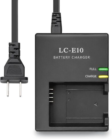 LC-E10/C/E LP-E10 Charger Replacement for Canon Rebel T7 T6 T5 T100 T3 | Camera Battery Charger for EOS 4000D 3000D 2000D 1500D 1300D 1200D 1100D Kiss X90/X80/X70/X50 series in Kuwait