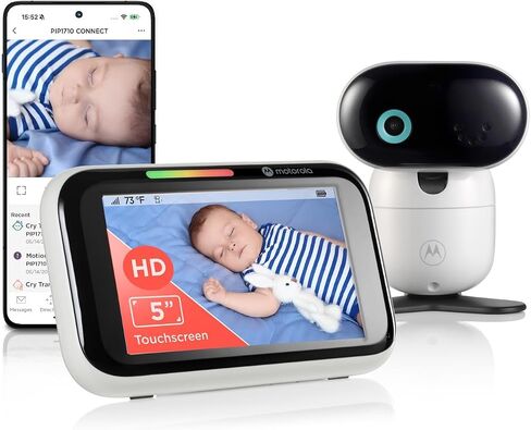 Motorola Nursery PIP1710 Connect Baby Monitor with AI Cry Detection & Translation | Wi-Fi HD Camera, 5" Touch Screen Parent Unit, App Monitoring, Night Vision in Kuwait