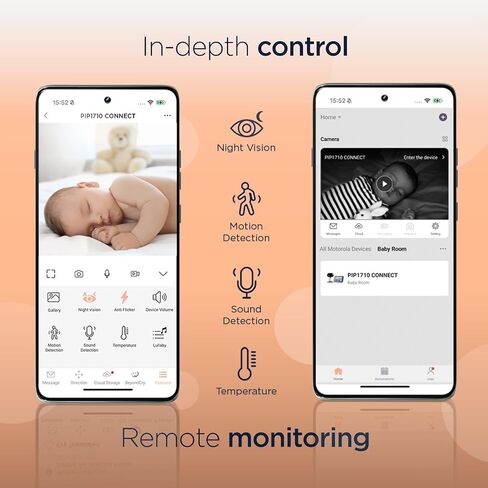 Motorola Nursery PIP1710 Connect Baby Monitor with AI Cry Detection & Translation | Wi-Fi HD Camera, 5" Touch Screen Parent Unit, App Monitoring, Night Vision in Kuwait